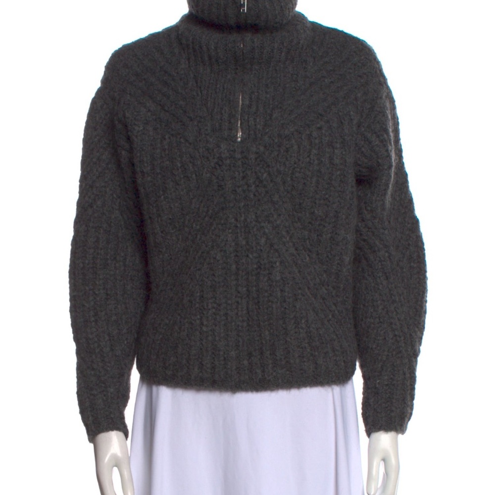 Iro Paris Ilany Cozy Black Turtleneck/Half Zip/Funnel neck Sweater